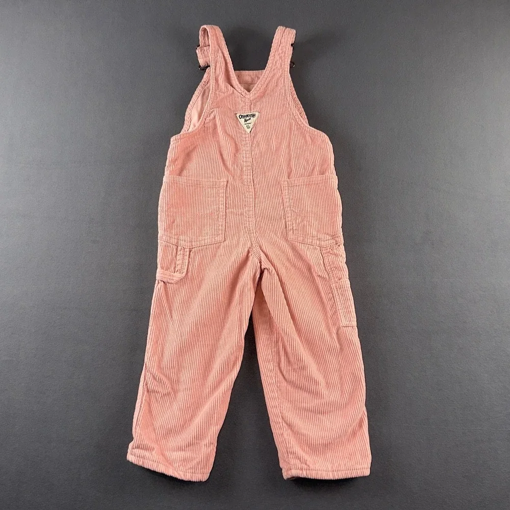 OshKosh Bgosh Toddler Girls Pink Corduroy Overalls Vestbak 3T 2M184910